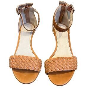 Florsheim Woman’s Leather Woven Ankle Strap Low Heel Sandals- Size 36 (6)